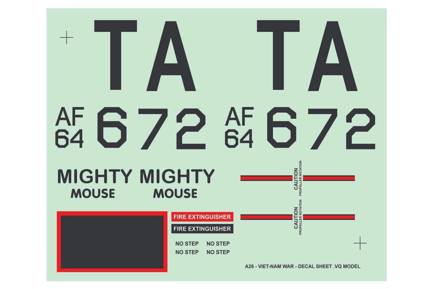 Nexa 1730mm A-26 Invader Camo Decal Set