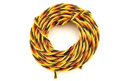 BenchCraft 22 Gauge Twisted Servo Wire - Yellow/Red/Black (5 Meters)
