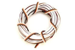 BenchCraft 26 Gauge Flat Servo Wire - White/Red/Black (5 Meters)