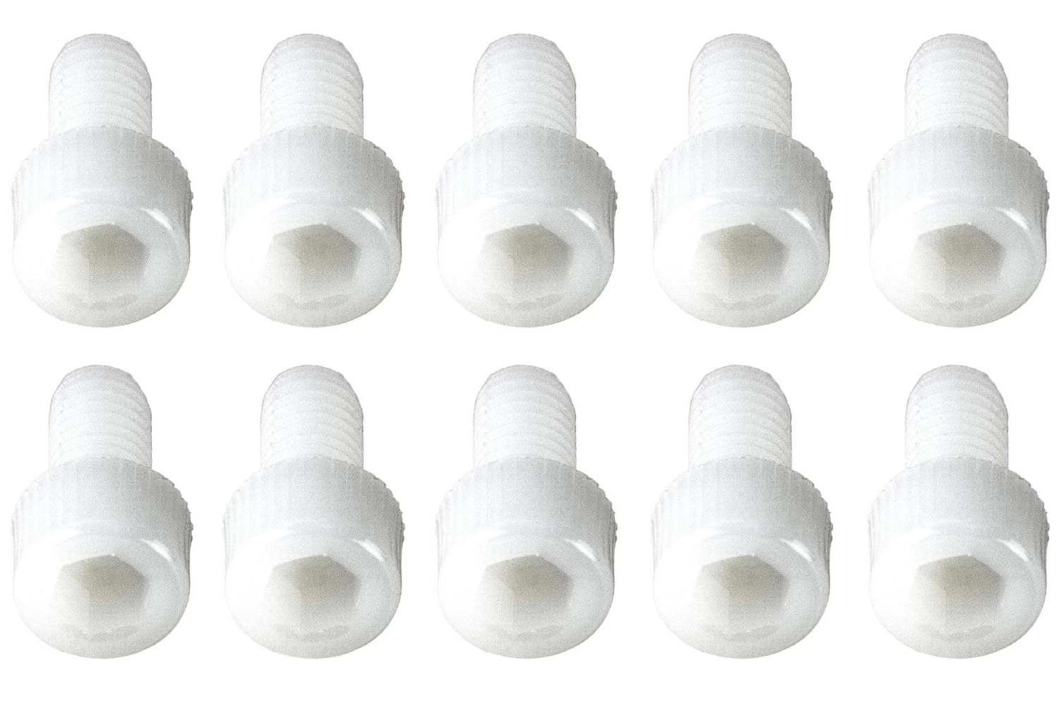 BenchCraft M6 X 12mm Nylon Hex Screws - White (10 Pack)