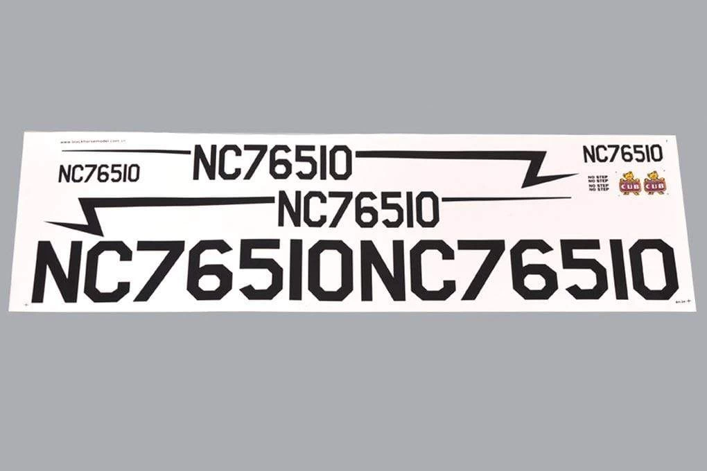 Black Horse 1950mm Piper Cub Decal Set