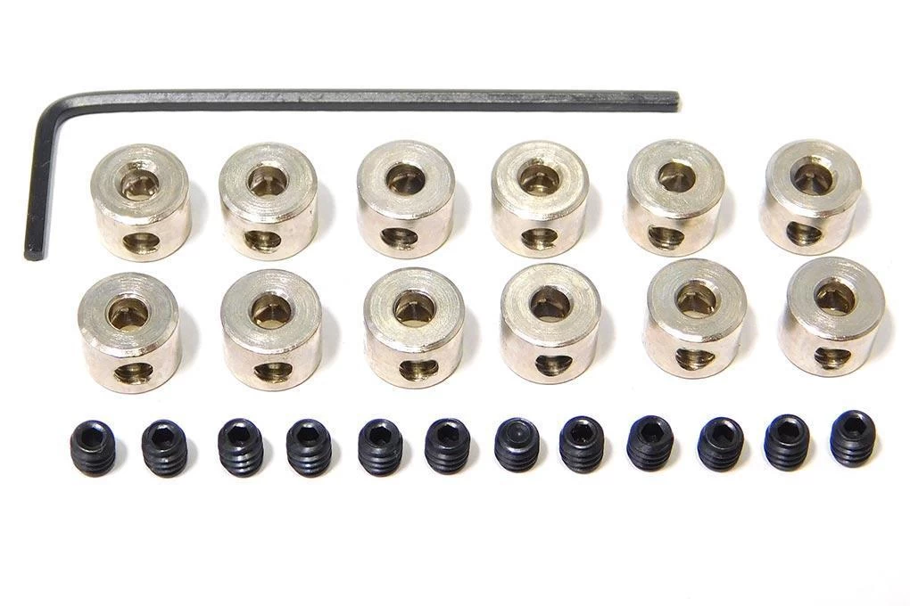 Du-Bro Plated Brass Dura-Collars 2.3mm / 3/32" Bulk (12 Pack)