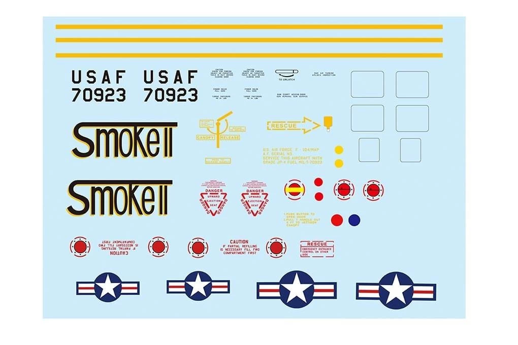 Freewing 70mm EDF F-104 USA Decal Sheet