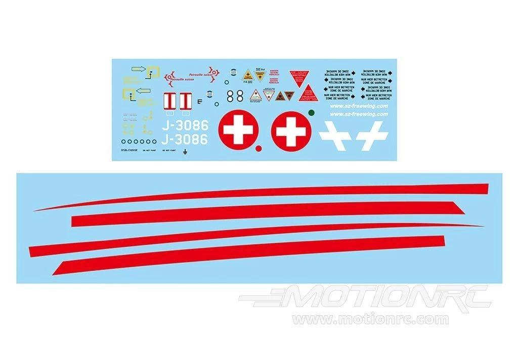 Freewing 80mm F-5E Decal Sheet - Swiss - Image 2