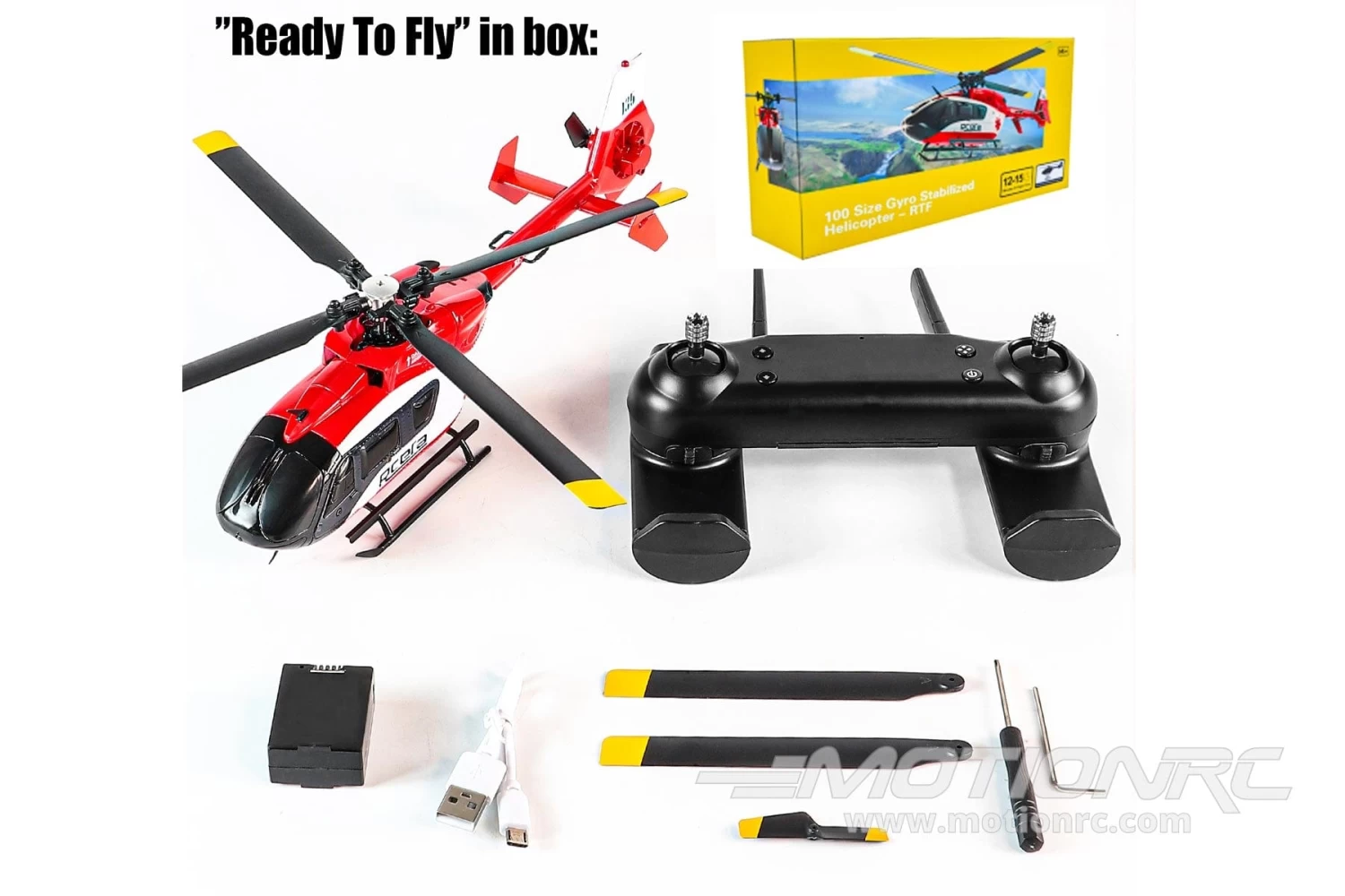 RotorScale EC135 100 Size Gyro Stabilized Helicopter - RTF - Image 9