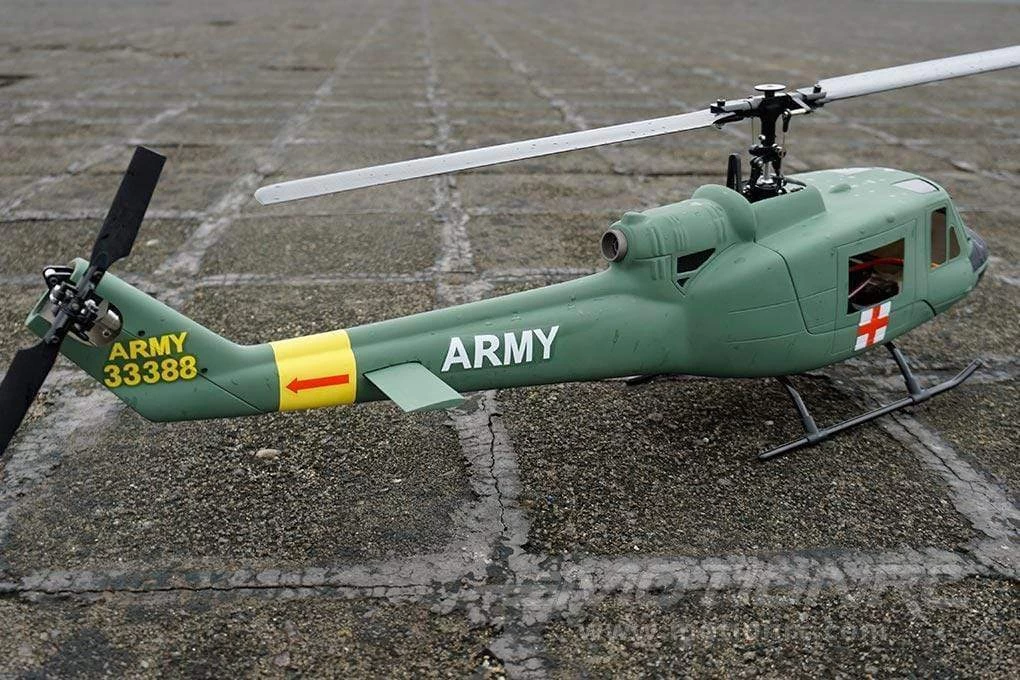 RotorScale UH-1A Huey Medic Green 450 Size Helicopter - PNP - Image 8