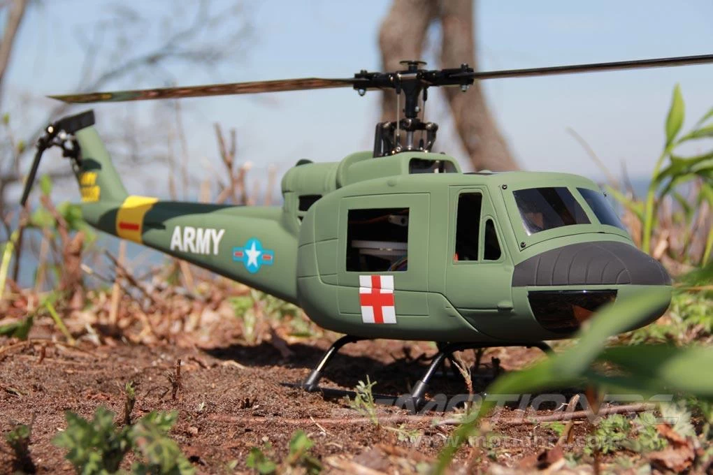 RotorScale UH-1A Huey Medic Green 450 Size Helicopter - PNP - Image 2