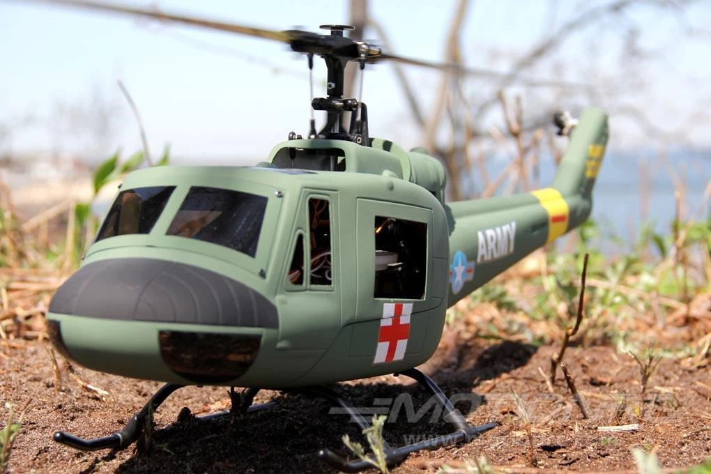 RotorScale UH-1A Huey Medic Green 450 Size Helicopter - PNP - Image 3