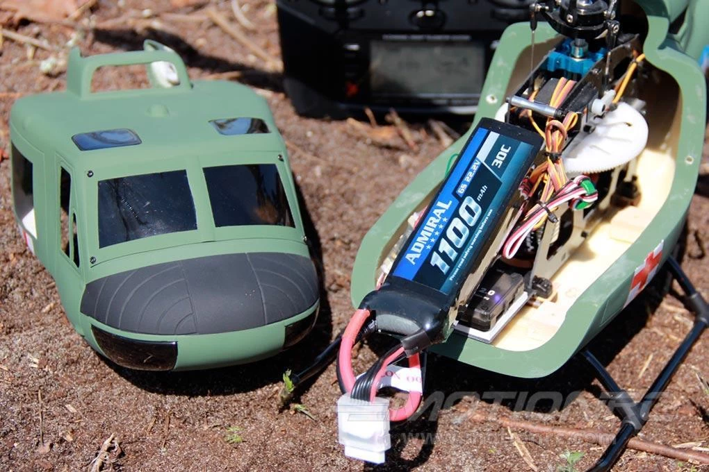 RotorScale UH-1A Huey Medic Green 450 Size Helicopter - PNP - Image 11